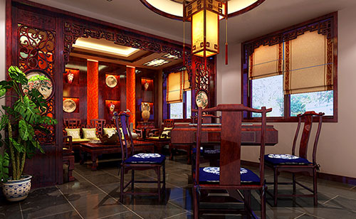 武邑古典中式风格茶楼包间设计装修效果图